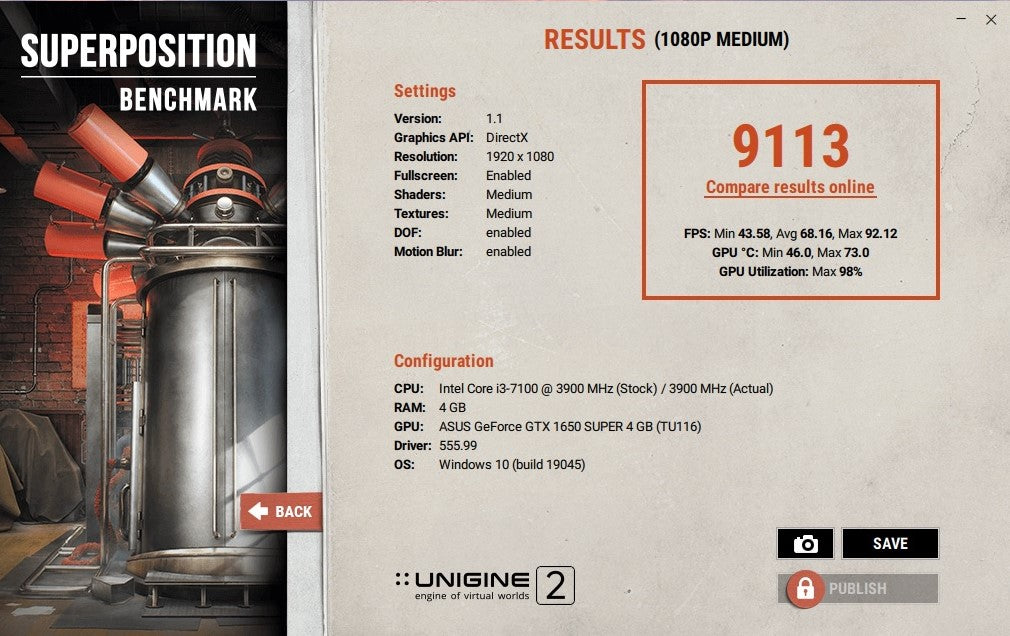 GTX 1650 SUPER ASUS PHOENIX OC 4GB GDDR6