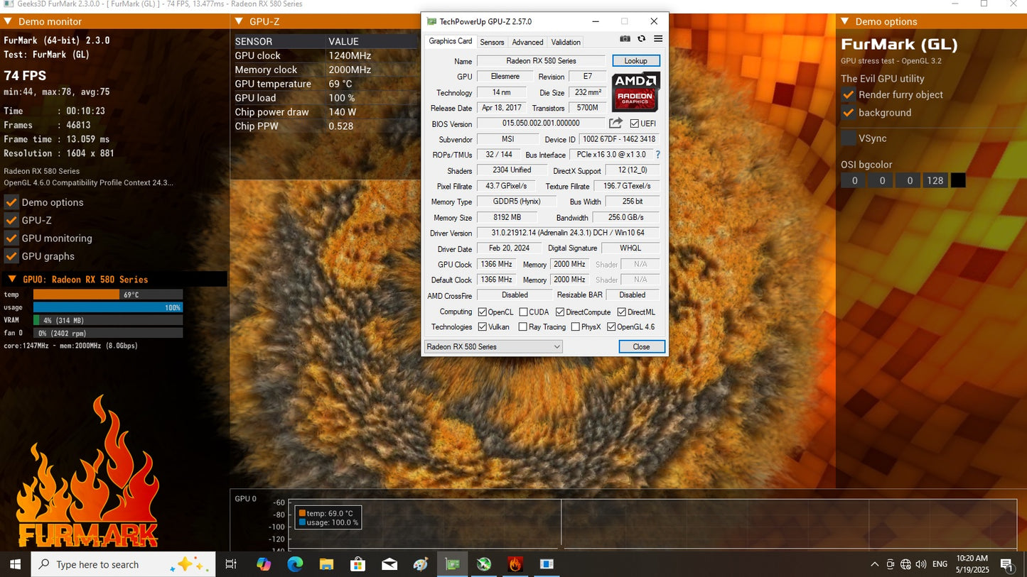 RX 580 MSI ARMOR 8GB OC 2304SP