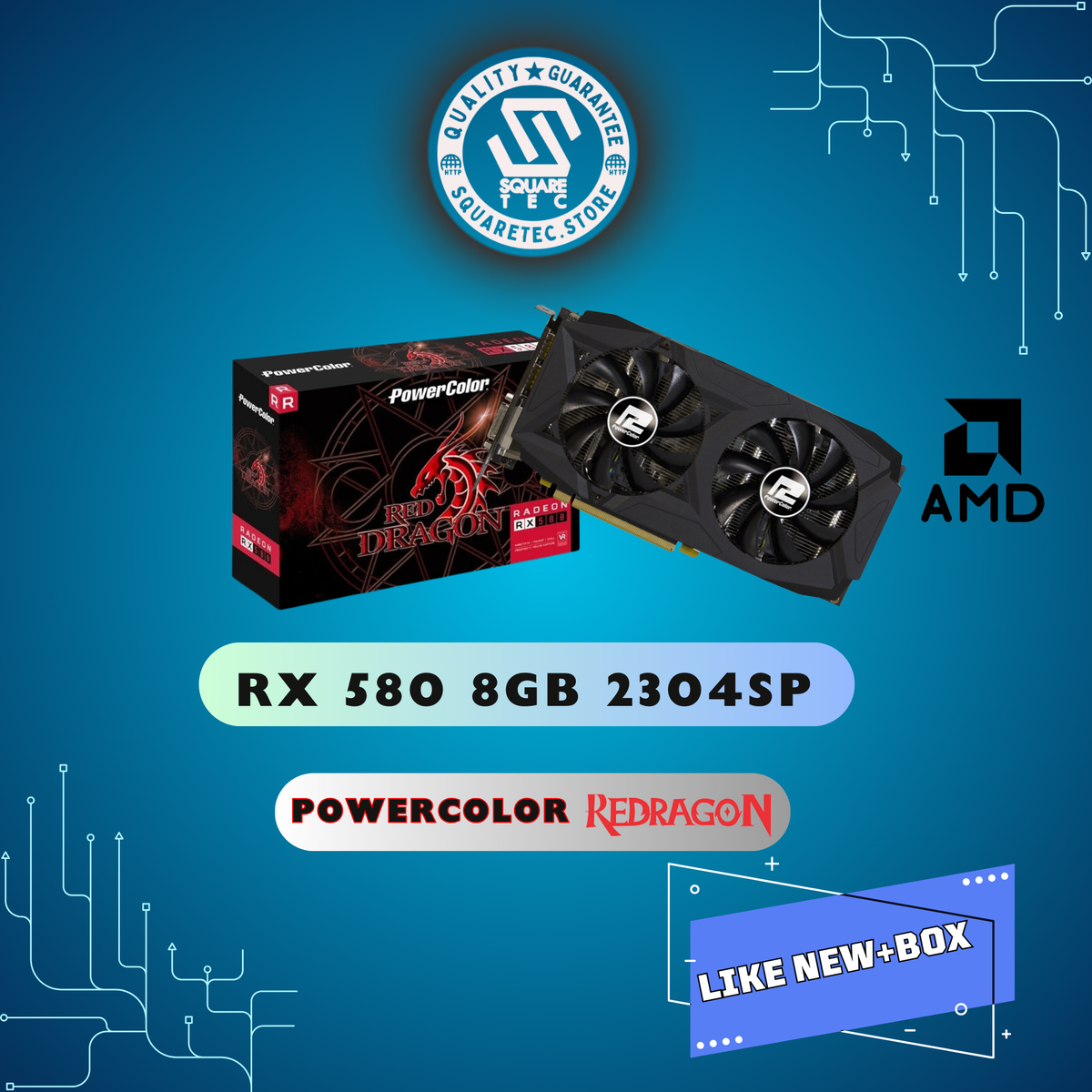 RX 580 POWERCOLOR RED DRAGON 8GB GDDR5 – Square Tech