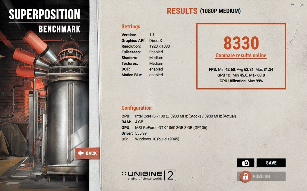 GTX 1060 MSI GAMING X 3GB GDDR5