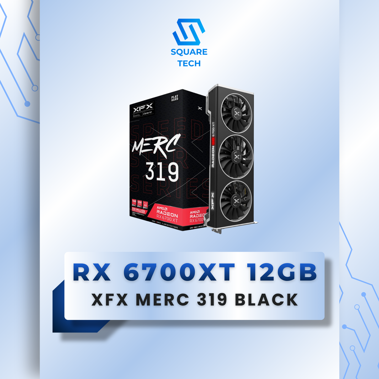 RX 6700XT XFX SPEEDSTER MERC 319 BLACK 12GB GDDR6‏