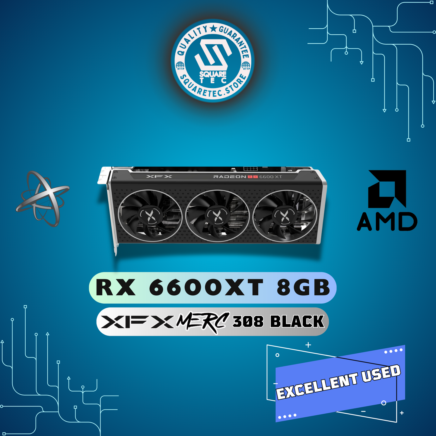 RX 6600XT XFX SPEEDSTER MERC 308 BLACK 8GB GDDR6‏